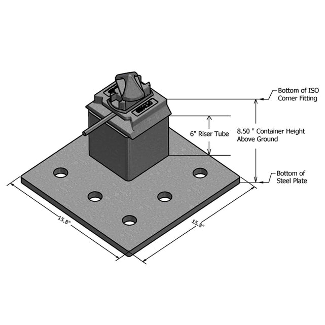 SB1470.RCP.RH - Deck Mount Twist Lock w/Raised Corner Plate, 5