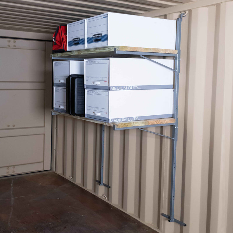 Storage Container Garage Shelving System Brackets Container Shelf