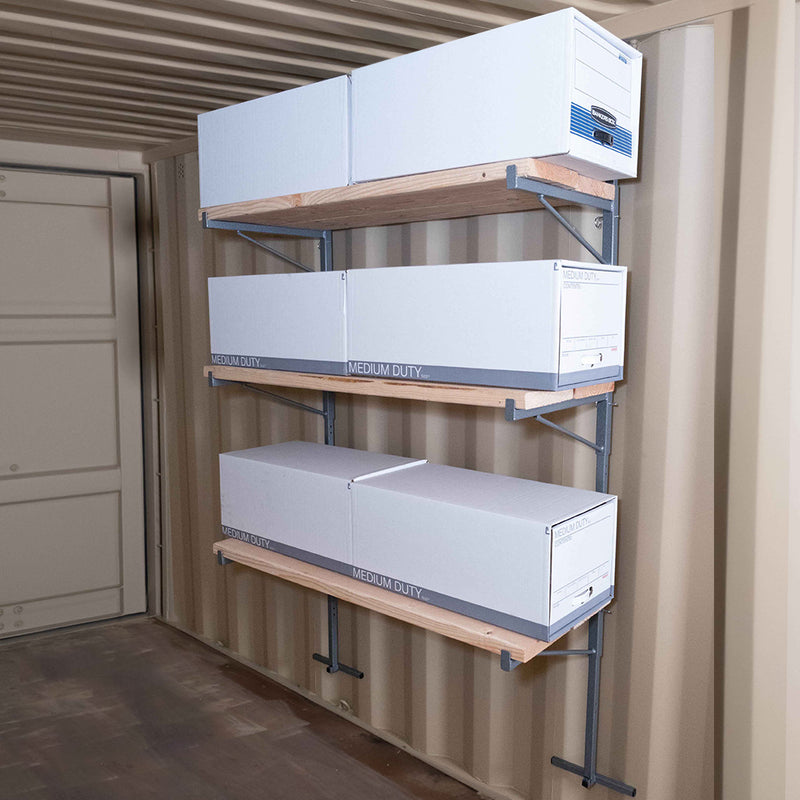 Storage Container Garage Shelving System Brackets Container Shelf