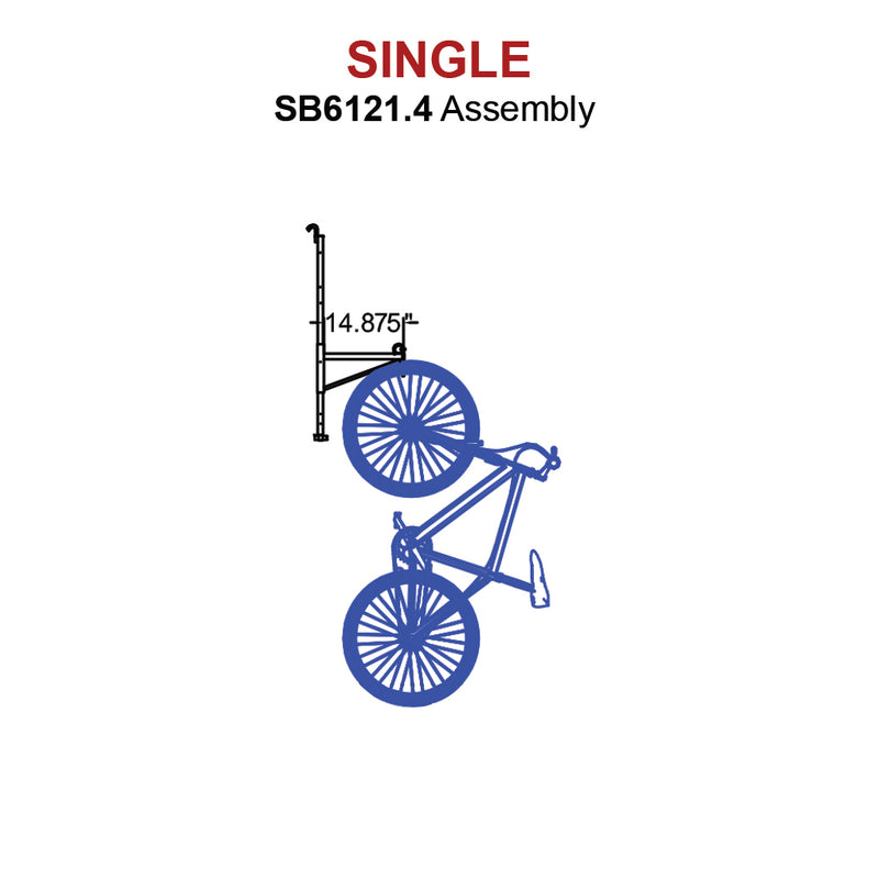 SB6121.4 - (Single) ConExtra Bike Rack: Adjustable Bracket Half Height (37")