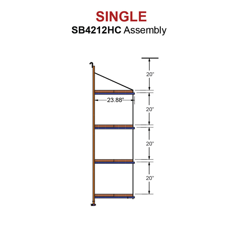 SB2112 - (Single) ConExtra Container Shelf Bracket: Adjustable, 2-Tier  (22.875)